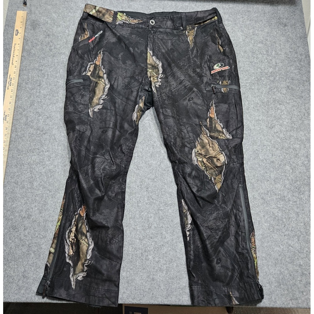 Mossy Oak Scent Factor Eclipse Hunting Pants Men Size 2XL 42X32 Black Camouflage